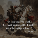 "In love's sacred joust, betrayal unhorses the knight with the sharpest lance." - Adam Hoyt