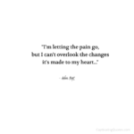 "I'm letting the pain go, but I can't overlook the changes it's made to my heart…" - Adam Hoyt