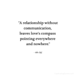 "A relationship without communication, leaves love's compass pointing everywhere and nowhere." - Adam Hoyt