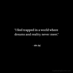 "I feel trapped in a world where dreams and reality never meet." - Adam Hoyt