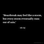"Heartbreak may feel like a storm, but every storm eventually runs out of rain." - Adam Hoyt